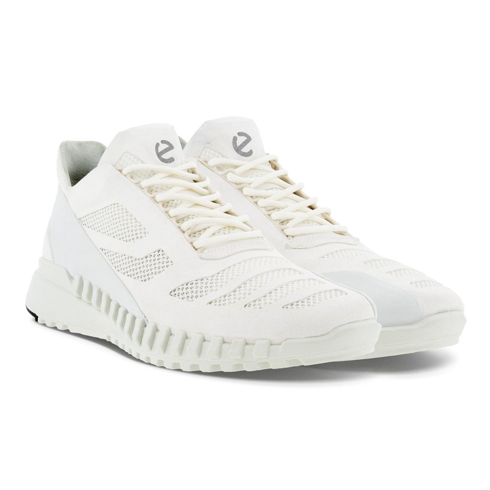 ECCO Mens Sneakers White - Zipflex Low Tex - OZH-639127